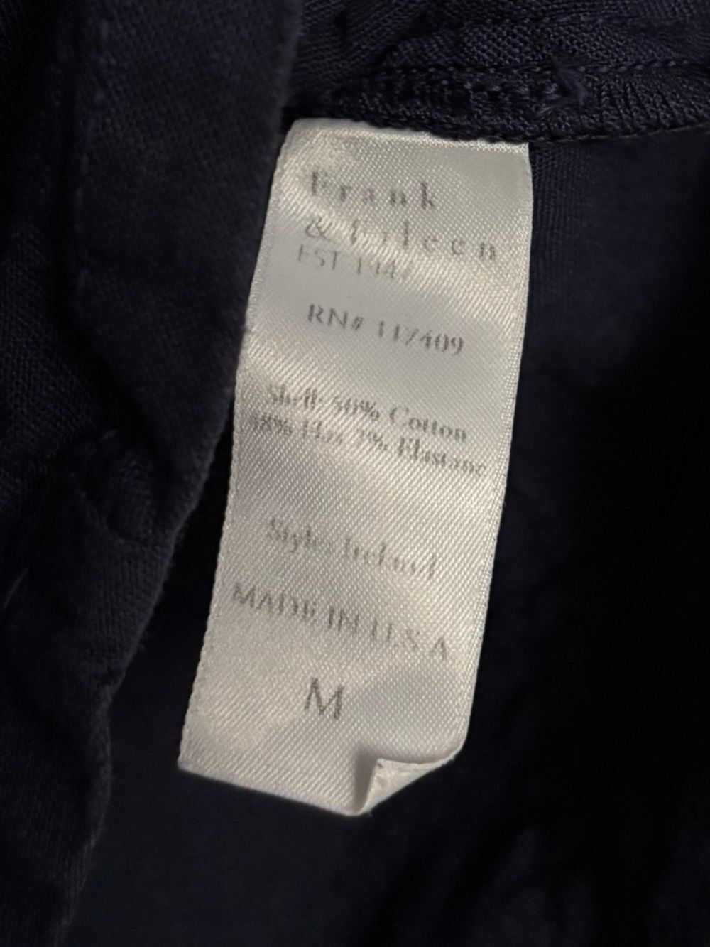 Frank and Eileen Ireland Playsuit Romper Shortalls Linen Cotton Blend Navy M - Picture 7 of 7